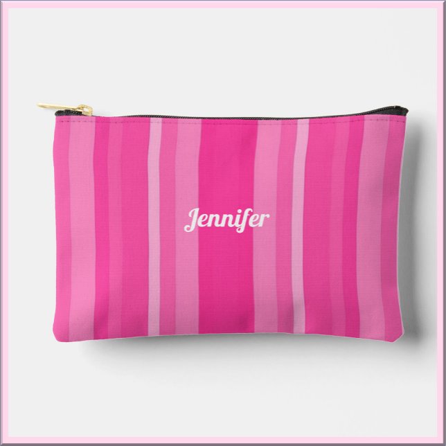 Pochette À Accessoires Bande rose mignonne (Bookmark my store! https://www.zazzle.com/store/capricepetit)