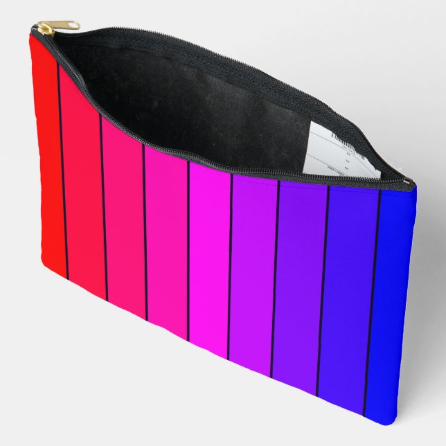 Pochette À Accessoires Bandes dégradées colorées (Ouvrir)
