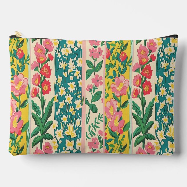 Pochette À Accessoires Bandes florales (Recto)