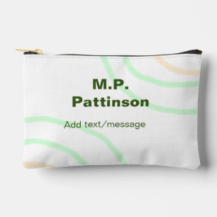 Pochette À Accessoires Bandes orange vertes ajouter le nom message texte