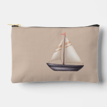 Bateau à voile marron et nom sur fond beige