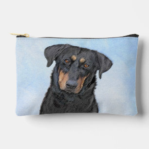 Pochette À Accessoires Beauceron Noir et Feu Peinture Chien de Berger Art