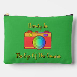 Pochette À Accessoires Beauté Dans L'Oeil De La Caméra Vert