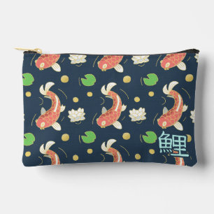 Pochette À Accessoires Beaux Koi Rouges Avec Kanji
