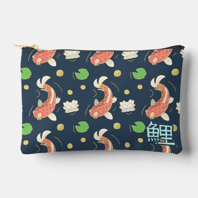 Pochette À Accessoires Beaux Koi Rouges Avec Kanji (Recto)