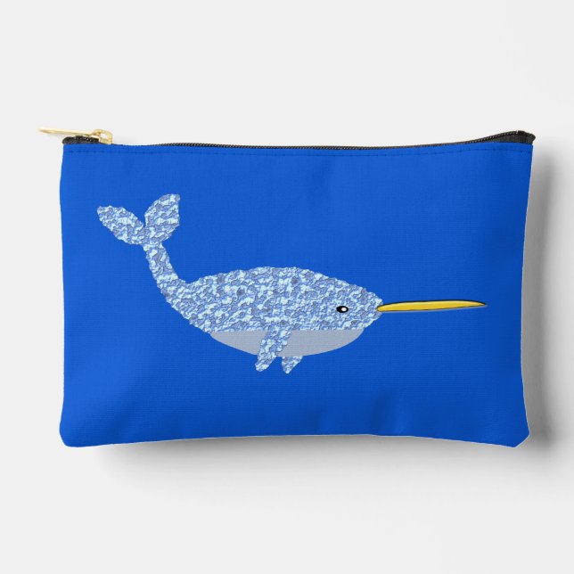 Pochette À Accessoires Bébé bleu mignon garçon Narwhal (Recto)