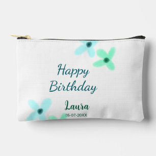 Pochette À Accessoires Bébé enfants 1er anniversaire ajouter nom bleu ver