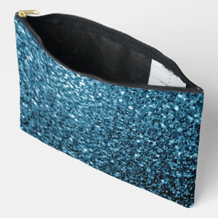 Pochette À Accessoires Bébé faux paillettes scintillantes bleu clair