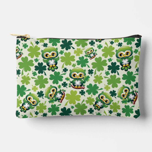 Pochette À Accessoires Bébé Hibou Mignon St Patrick Dessin Animé (Recto)