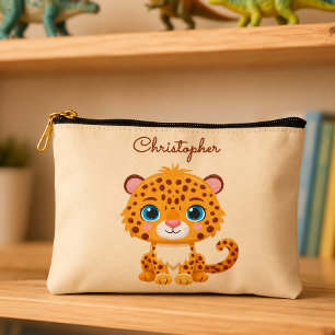 Pochette À Accessoires Bébé léopard mignon animaux de safari pour enfants