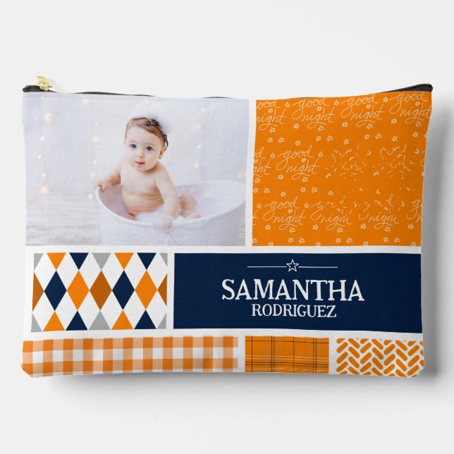 Pochette À Accessoires Bébé photo Motif orange (Recto)