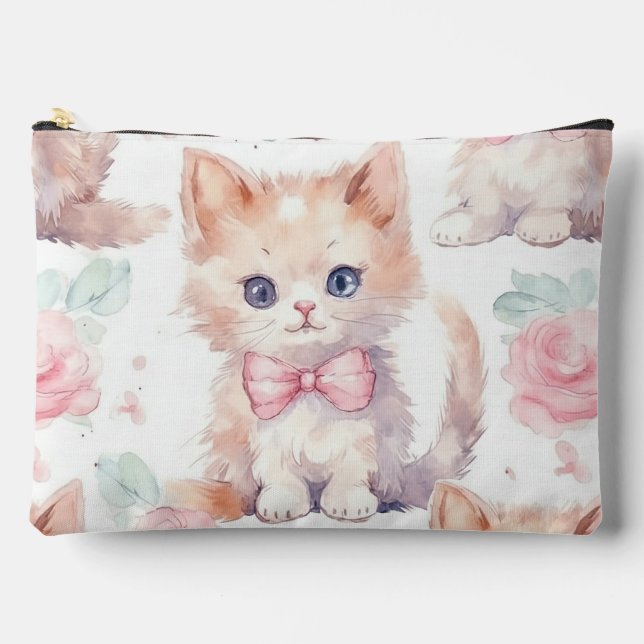 Pochette À Accessoires Bébé rose et blanc doux Imprimer (Recto)