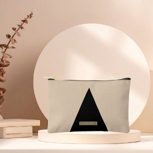 Pochette À Accessoires Beige Noir Moderne Minimaliste 