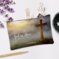 Belle Croix en bois Verse Bible Personnalisée