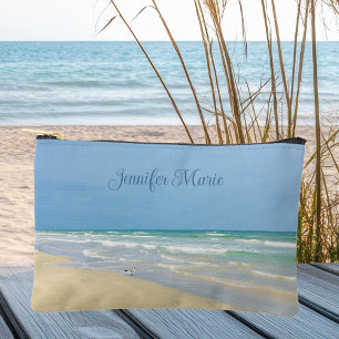 Pochette À Accessoires Belle photo de plage personnalisée Côte