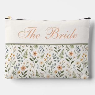 Pochette À Accessoires Belles Fleurs Sauvages Neutres aux Couleurs Douces