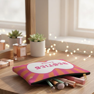 Pochette À Accessoires Besties Personalized Retro Sunburst Cosmetic & Mak
