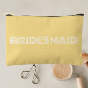 Pochette À Accessoires Beurre Jaune Typographie moderne Mariage Bridesmai