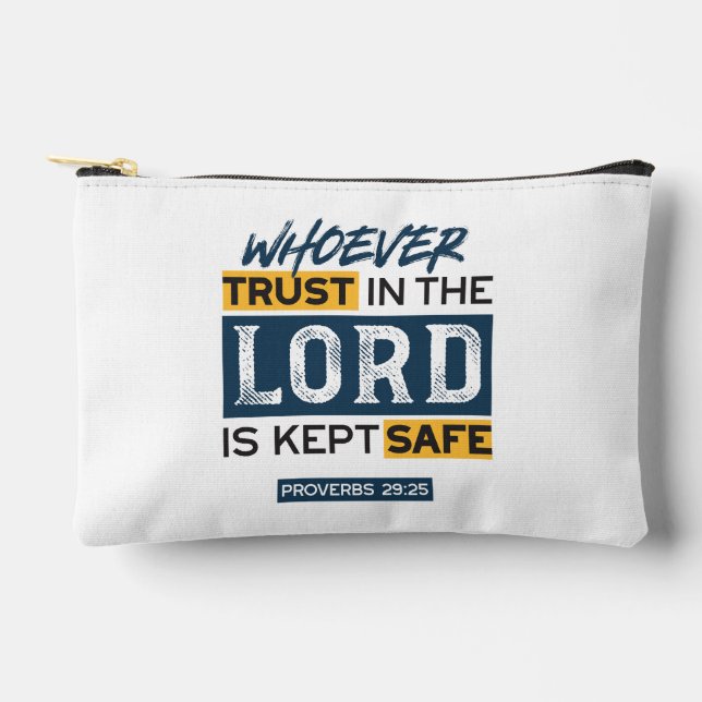 Pochette À Accessoires Bible Quote Art - Proverbs 29:25 Trust in God (Recto)