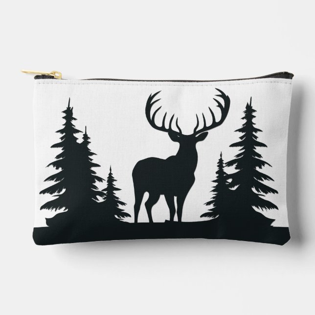 Pochette À Accessoires Big Buck Among Pine Trees (Recto)