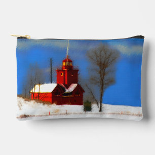 Pochette À Accessoires Big Red Lighthouse Peinture Holland Art original