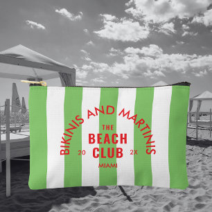 Pochette À Accessoires Bikinis Et Martinis The Beach Club Rayure Verte