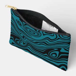 Pochette À Accessoires Black and Blue Waves Your Colors