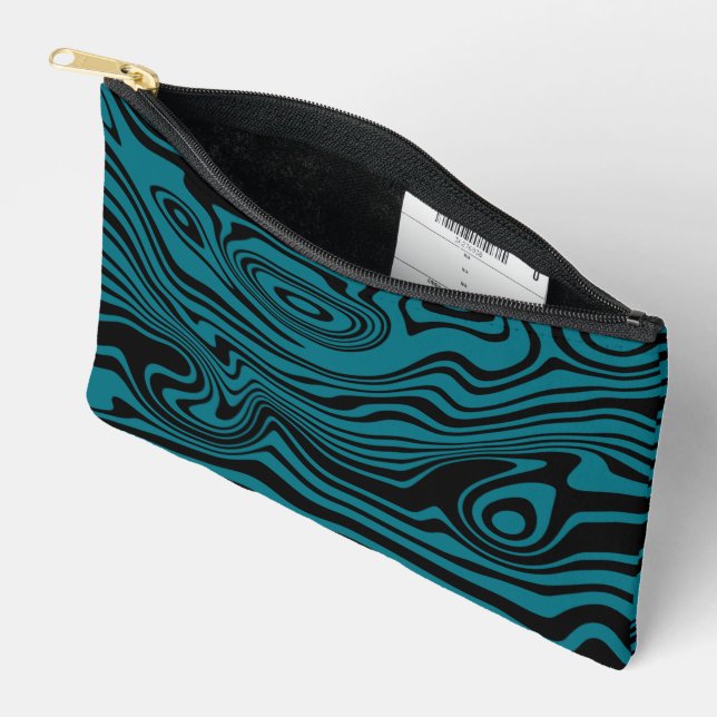 Pochette À Accessoires Black and Blue Waves Your Colors (Ouvrir)