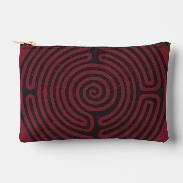 Pochette À Accessoires Black Circle Labyrinth (Maroon) Art fin (Recto)