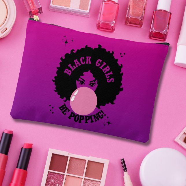 Pochette À Accessoires Black Girls Be Popping Cute Cosmetic Bag (A bold pop of color and confidence for every glow-up moment.)