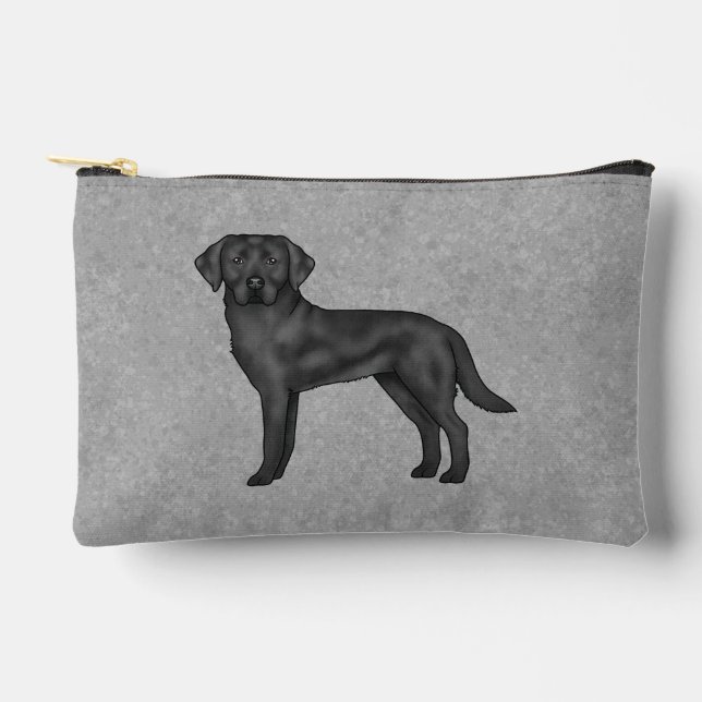 Pochette À Accessoires Black Labrador Retriever mignon Cartographie Lab C (Recto)