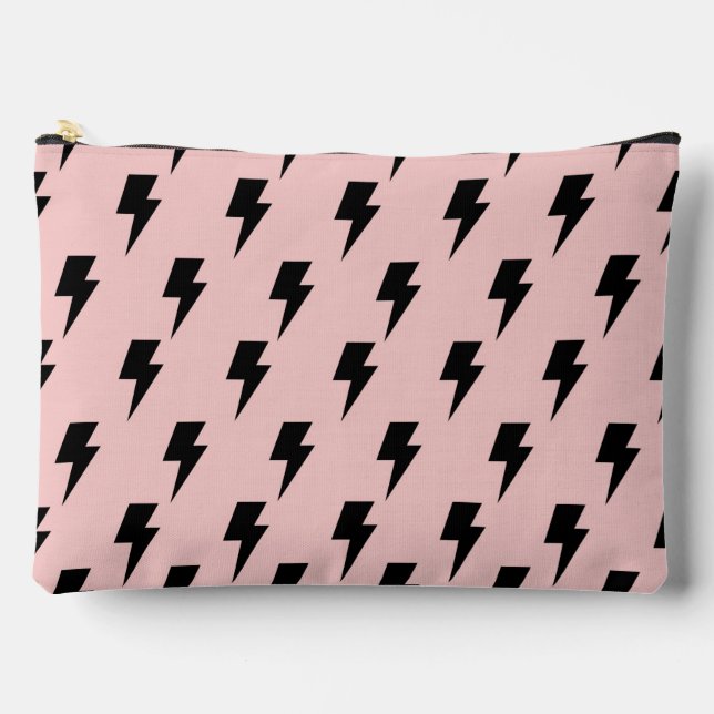 Pochette À Accessoires Black Pink Lightning Y2K Indie Bold Organisation (Recto)
