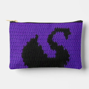 Pochette À Accessoires Black Swan Violet violet Artisan Crochet Imprimer