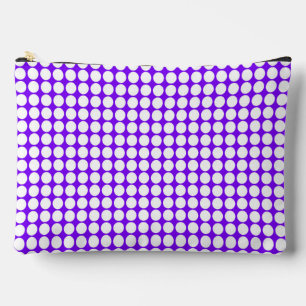 Pochette À Accessoires Blanc Points de Polka Violets Grands