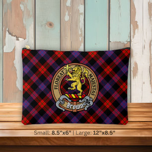 Pochette À Accessoires Blason de Clan Brown sur tartan