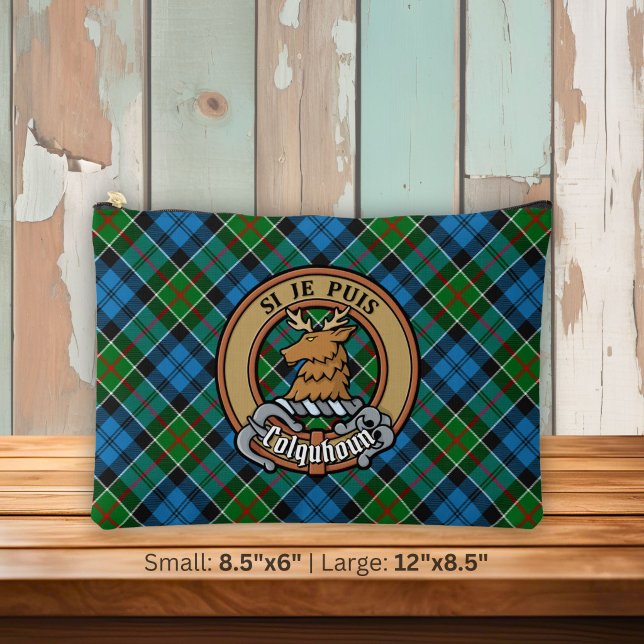 Pochette À Accessoires Blason de Clan Colquhoun sur tartan (Créateur téléchargé)