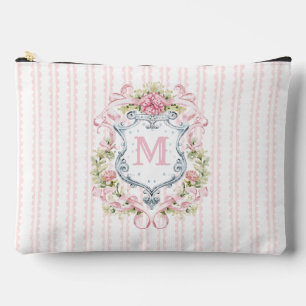Pochette À Accessoires Blason de mariage floral élégant