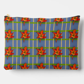 Pochette À Accessoires Bleu avec Amaryllis