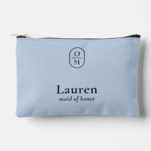Pochette À Accessoires Bleu Clair Cadeau de Demoiselle d'Honneur Monogr