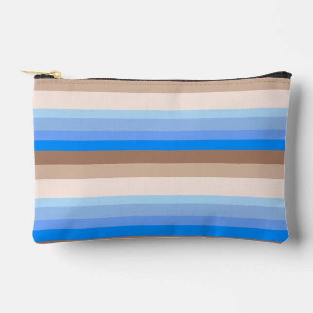 Pochette À Accessoires Bleu et rayures Brown (Recto)
