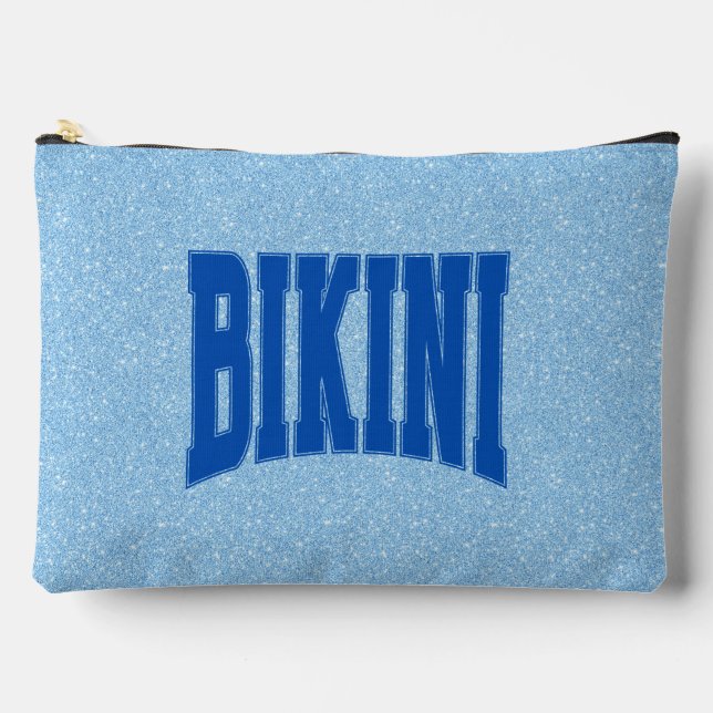 Pochette À Accessoires Bleu Faux Glitter + BIKINI Marine (Recto)
