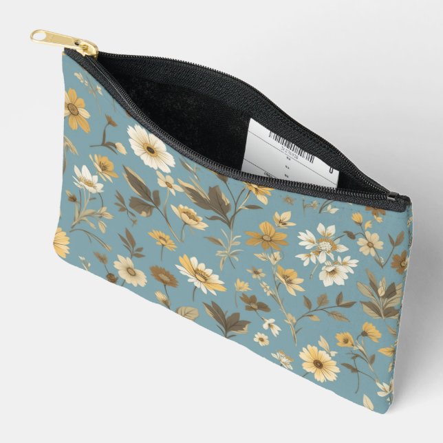 Pochette À Accessoires Bleu floral (Ouvrir)