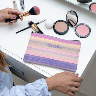 Pochette À Accessoires Bleu rose violet violet personnalisé Aquarelles