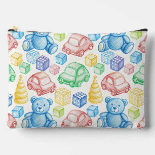 Pochette À Accessoires Blocs d'ours et voitures