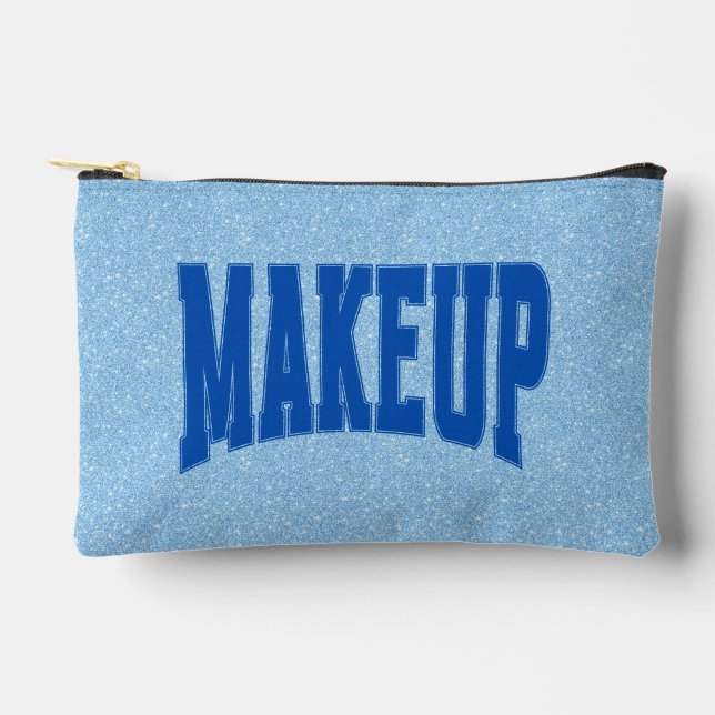 Pochette À Accessoires Blue Faux Glitter + Navy MAKEUP (Recto)