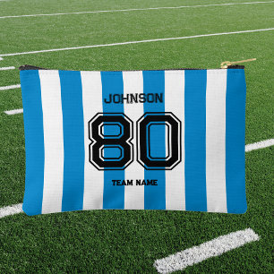 Pochette À Accessoires Blue Stripe Sports Team Nom personnalisé Numéro d'