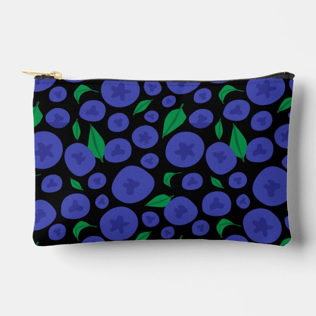 Pochette À Accessoires Blueberries Motif sans faille (Recto)