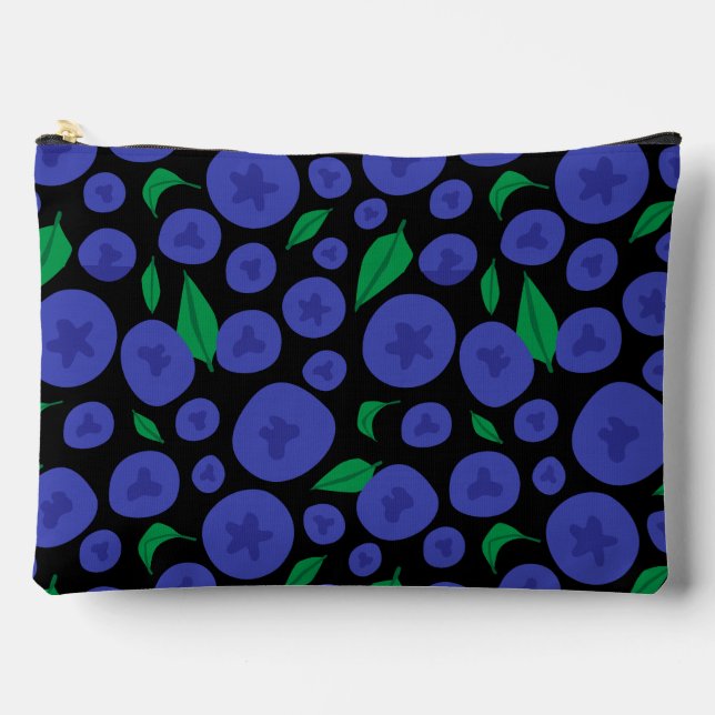 Pochette À Accessoires Blueberries Motif sans faille (Recto)