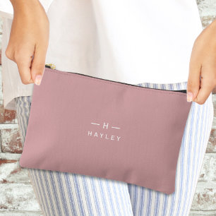 Pochette À Accessoires Blush Pink monogramme chic 