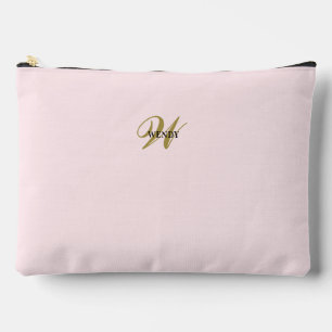 Pochette À Accessoires Blush Rose Gold personnalisé Initiale l Simple Min